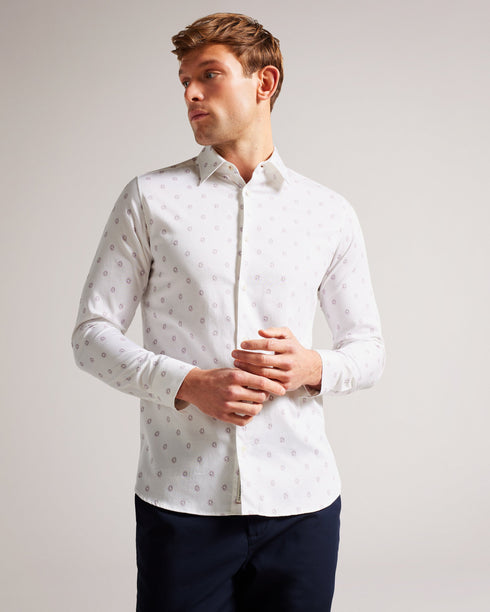 KYME-Shirts-Long Sleeve Ditsy Floral Shirt- Ted Baker Romania